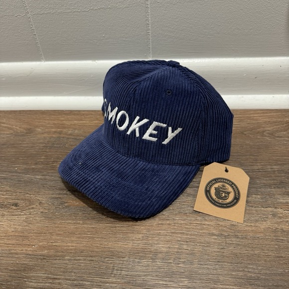 Filson Smokey Bear Corduroy Hat Blue Strap Back NWT - Picture 3 of 9